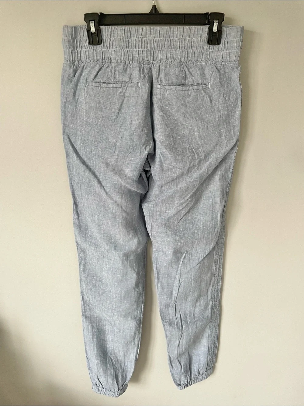 Athleta Cabo Linen Jogger Women’s Chambray Blue Size 6 Tall Pockets EUC